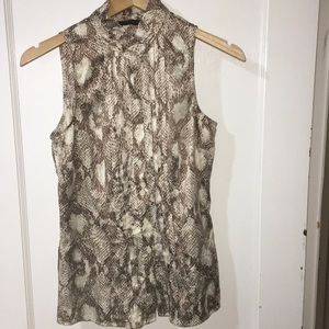 The Limited Snakeskin Print Button Top Small